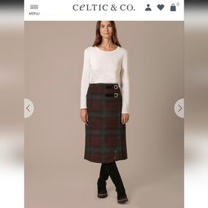 Celtic & Co Pure Wool Midi Skirt Size 12
